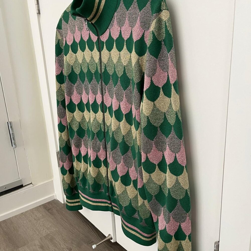 Men Gucci Green knit zip-up Jacket - Picture 3 of 5
